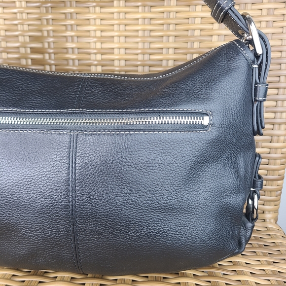 Coach Black Pebbled Leather Legacy Flap Shoulder Bag Silver Hardware - Picture 6 of 16